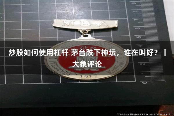 炒股如何使用杠杆 茅台跌下神坛，谁在叫好？丨大象评论