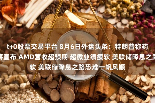 t+0股票交易平台 8月6日外盘头条：特朗普称药品芯片关税即将宣布 AMD营收超预期 超微业绩疲软 美联储降息之路恐难一帆风顺